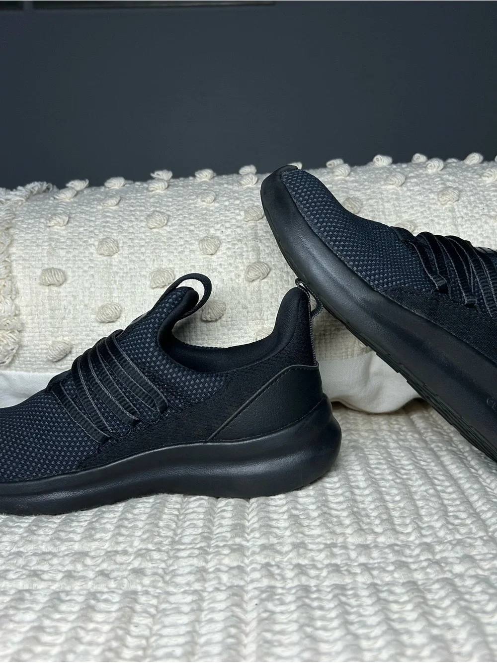 Adidas Bluish/Black Slip-On Athletic Sneakers
